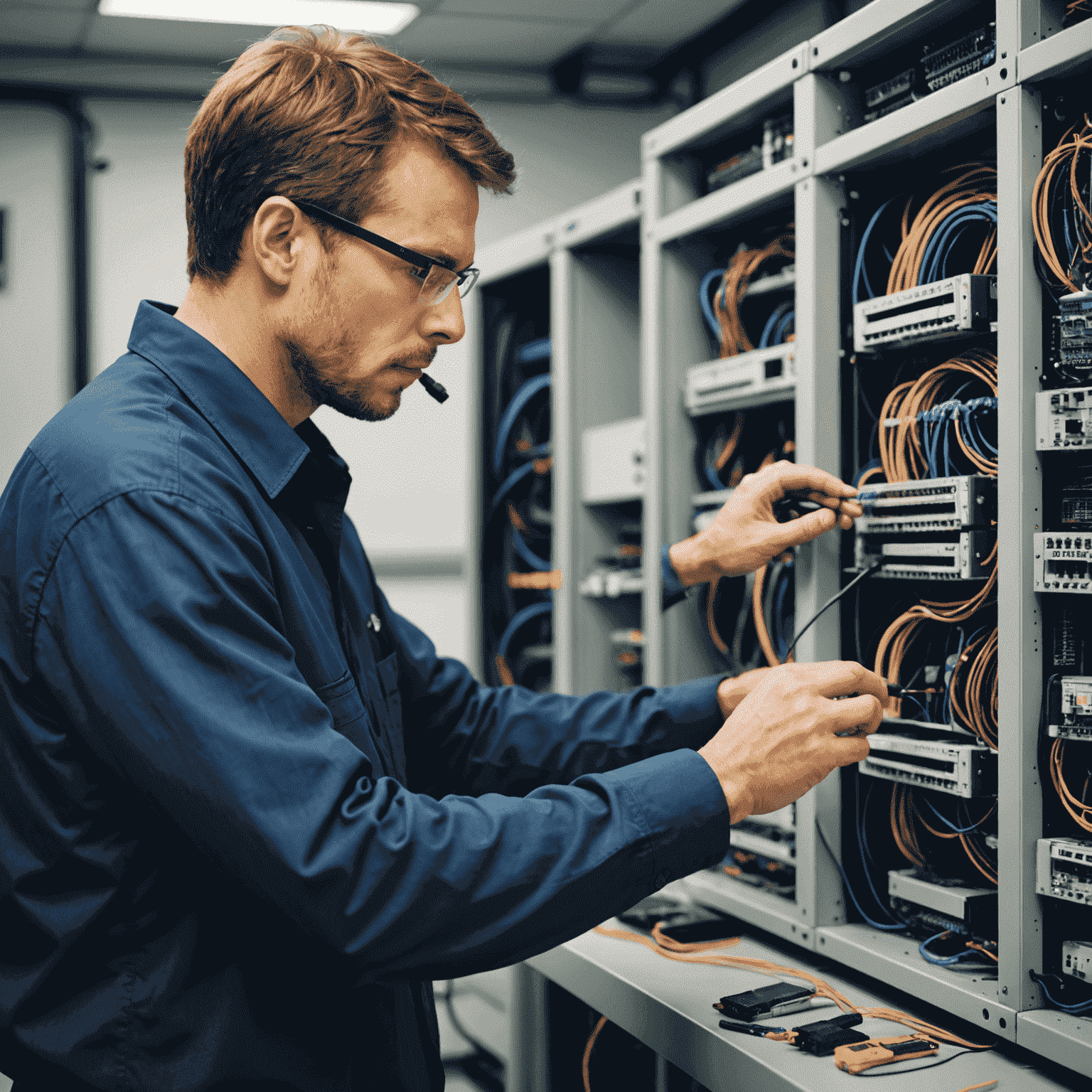 Image représentant un technicien réseau en train de résoudre un problème